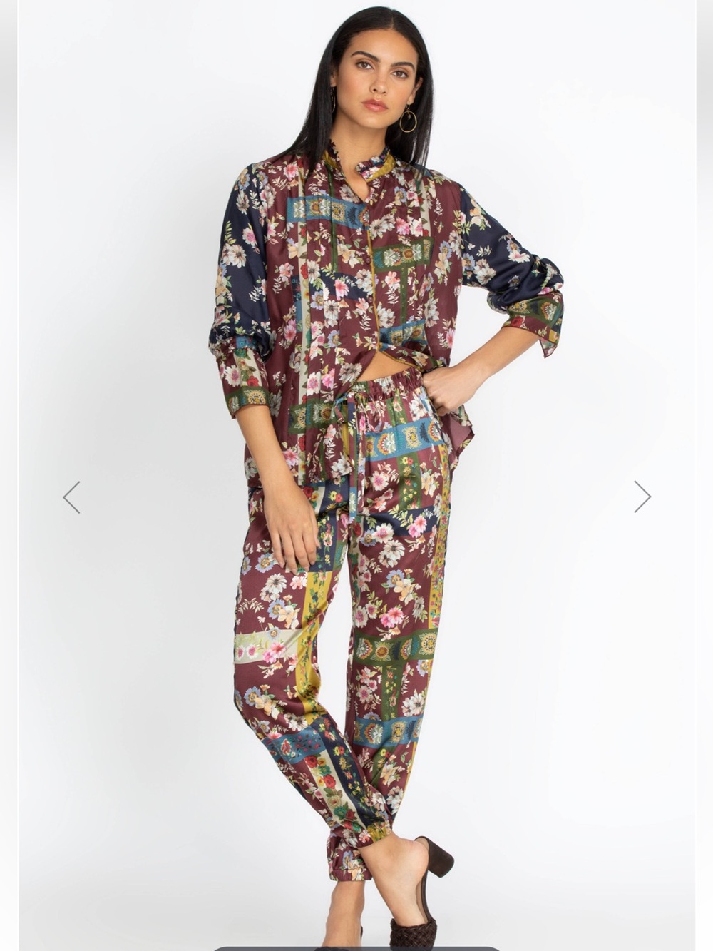 Johnny Was Laurie Presley Silk Set EUC 1366